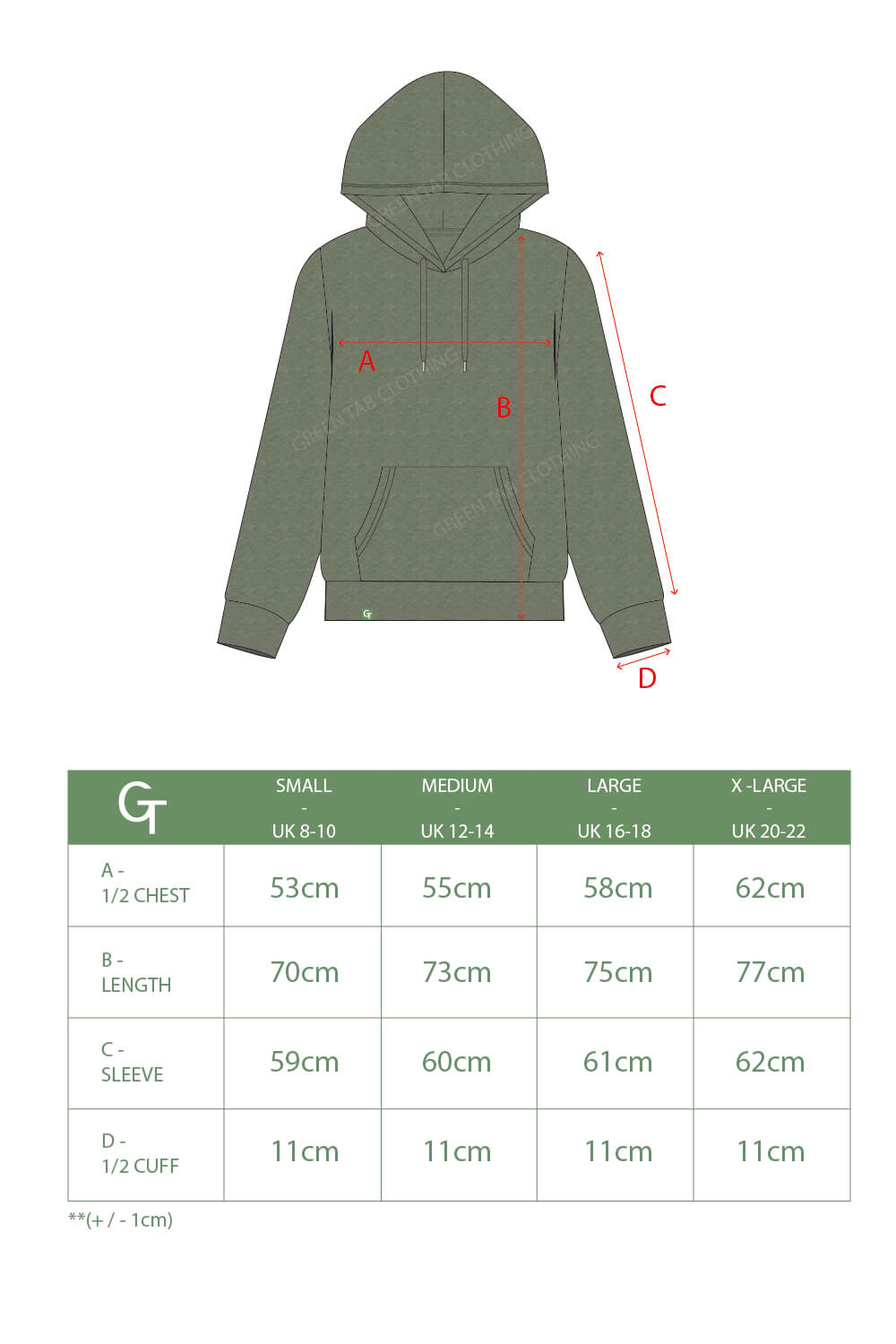 KHAKI HOODIE SIZE CHART-01