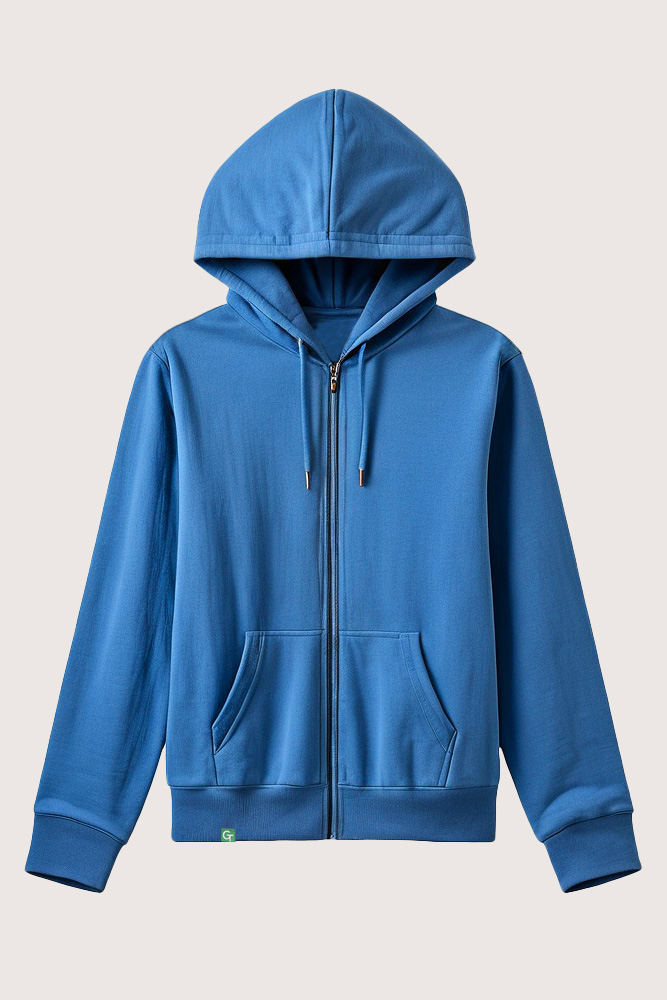 womens blue zip hoodie product image