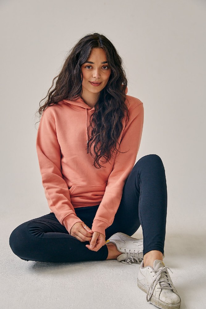 ORGANIC PULLOVER HOODIE CORAL SAND