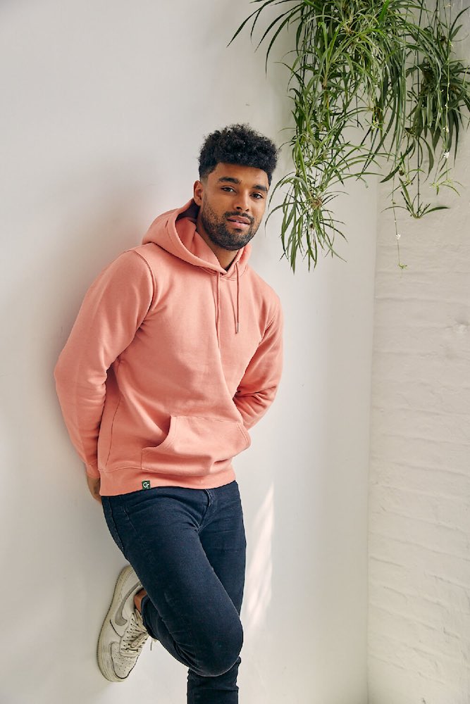 ORGANIC PULLOVER HOODIE CORAL SAND