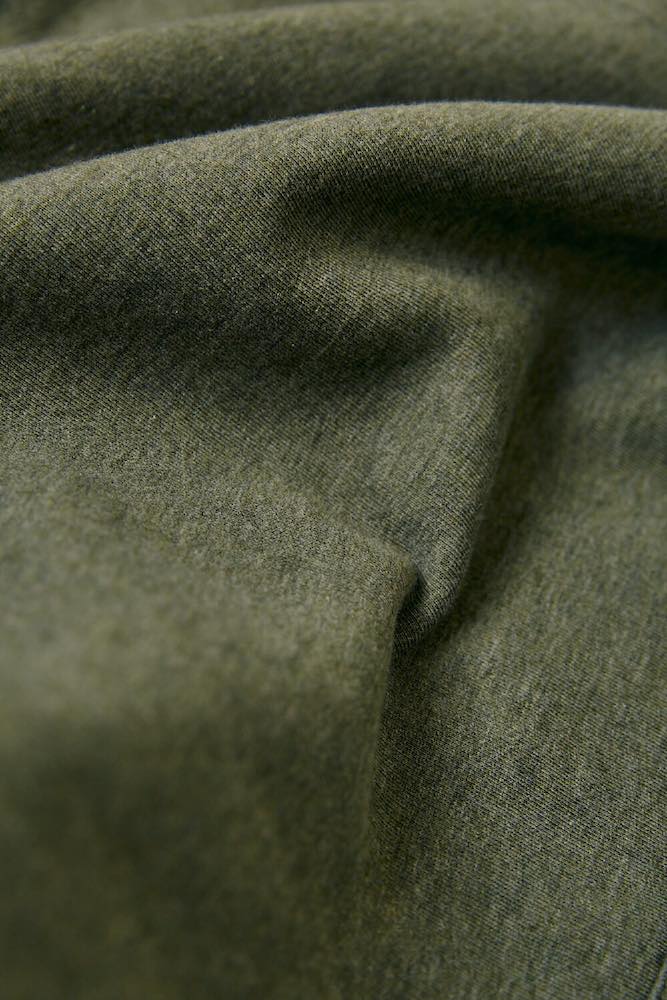 ORGANIC PULLOVER HOODIE KHAKI GREEN HEATHER