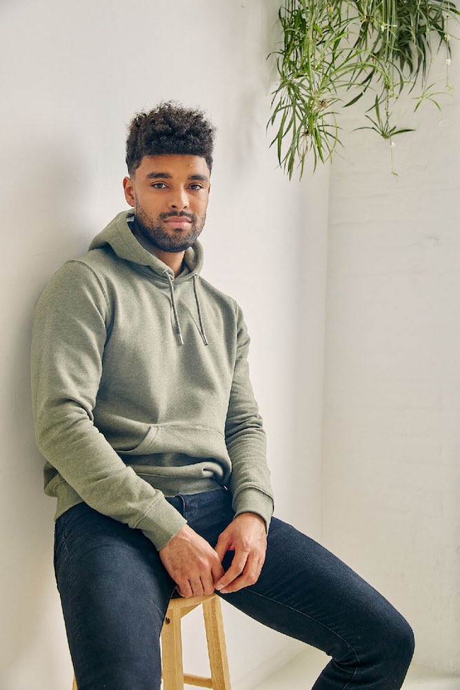 ORGANIC PULLOVER HOODIE KHAKI HEATHER