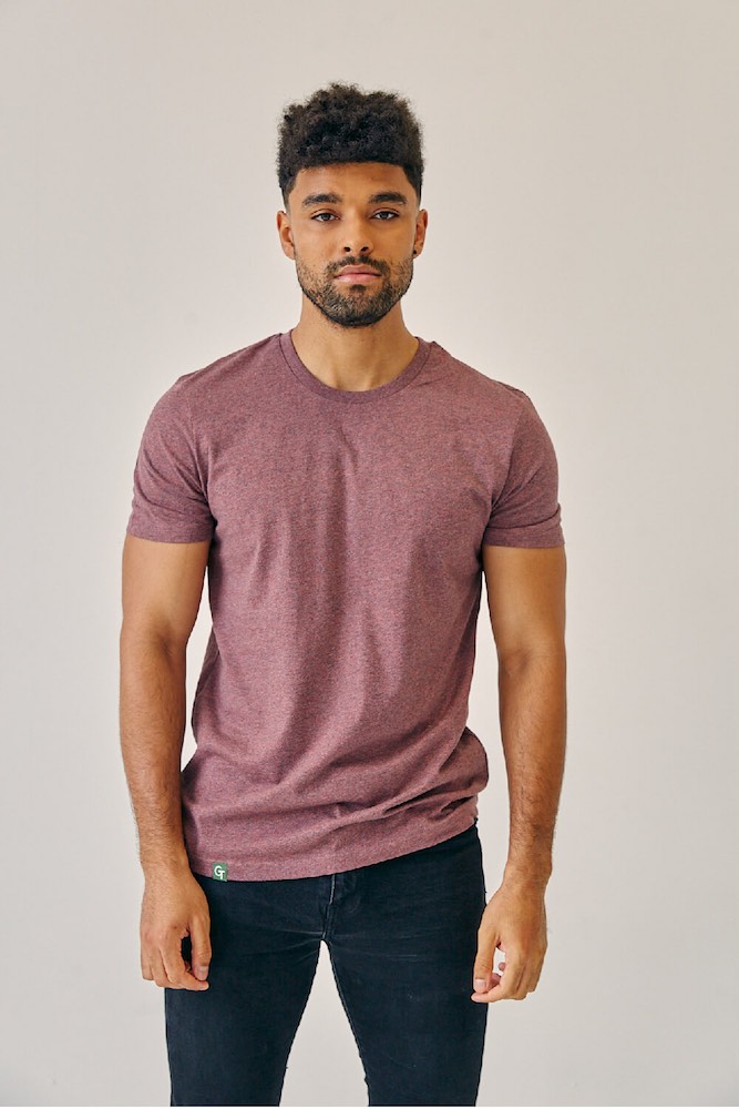 men's organic cotton regular fit t-shirt finished in red heather