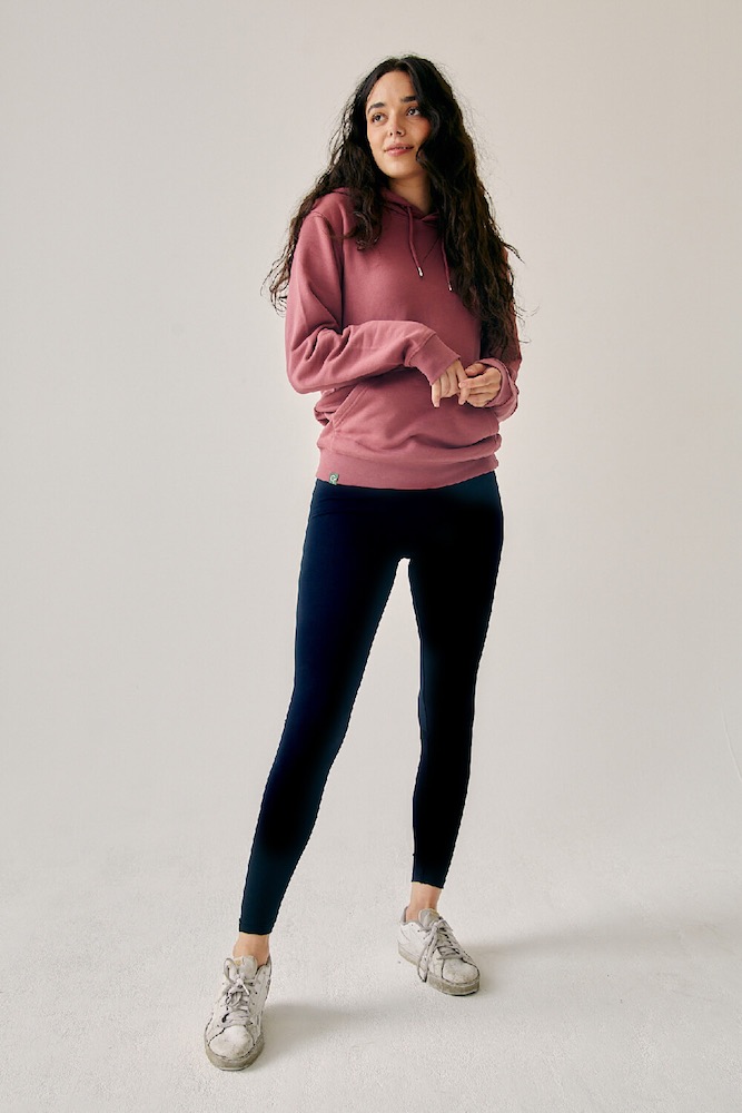 ORGANIC PULLOVER HOODIE DARK ROSE