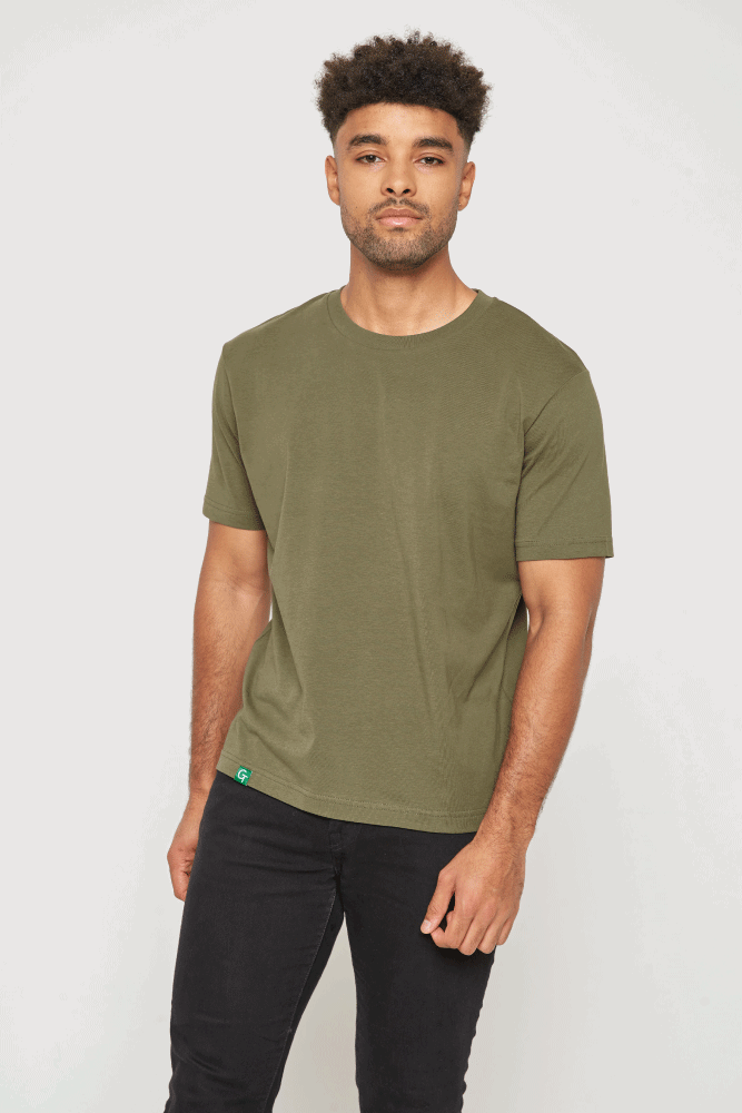 Organic cotton relaxed t-shirt in khaki