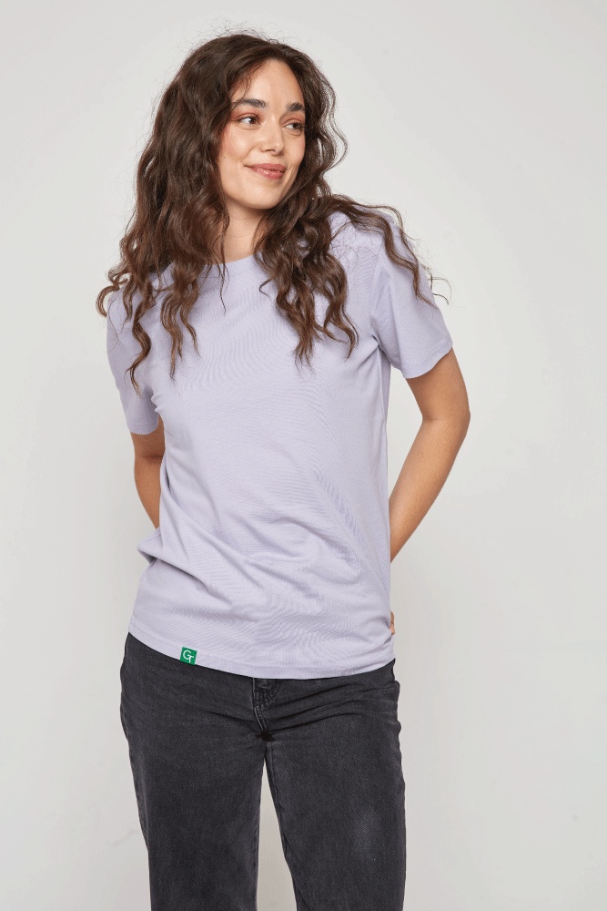 organic cotton regular fit t-shirt in pale lavender