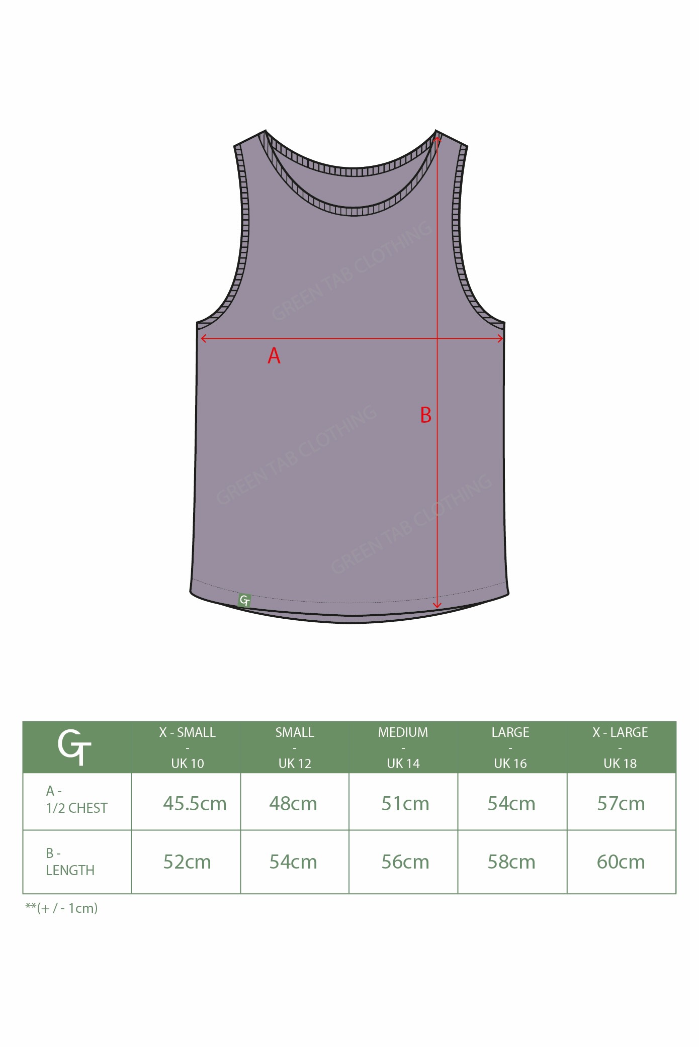 SLATE GREY CROP SIZE CHART