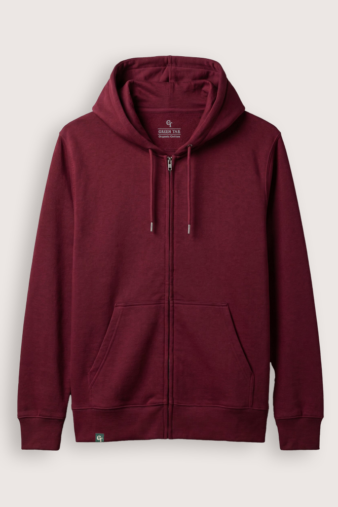 Burgundy Zip Hoodie