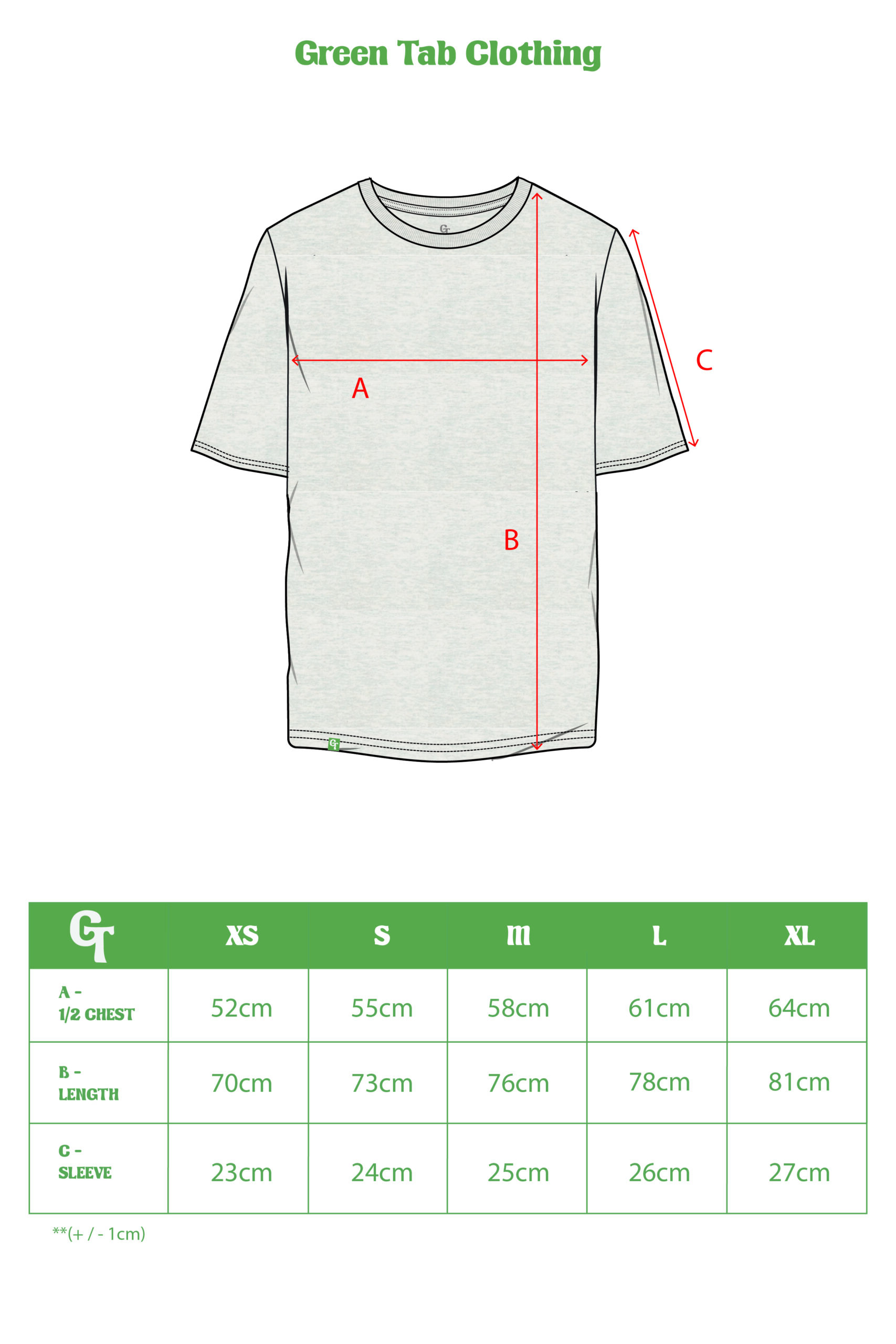 OAT HEATHER HEAVY RELAXTED TSHIRT SIZE CHART
