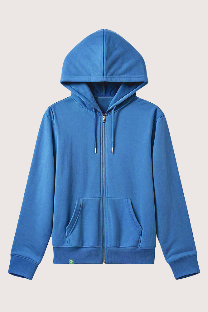 blue zip hoodie product image