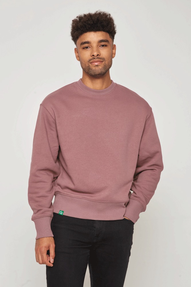 men's relaxed sweater in rose brown