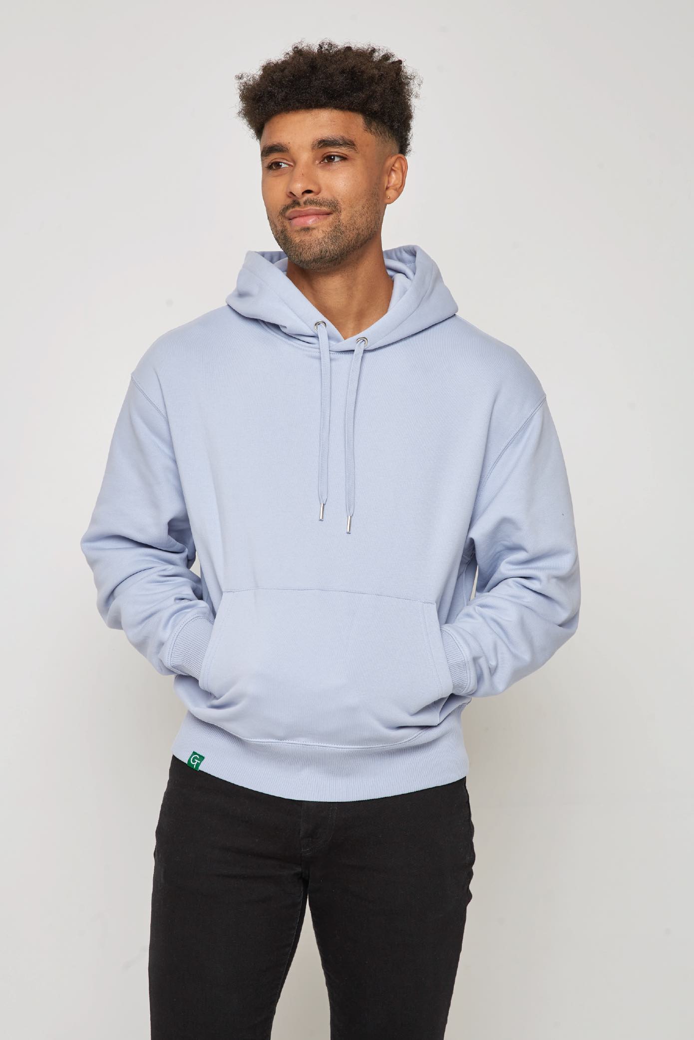 cool blue organic cotton relaxed hoodie Tom