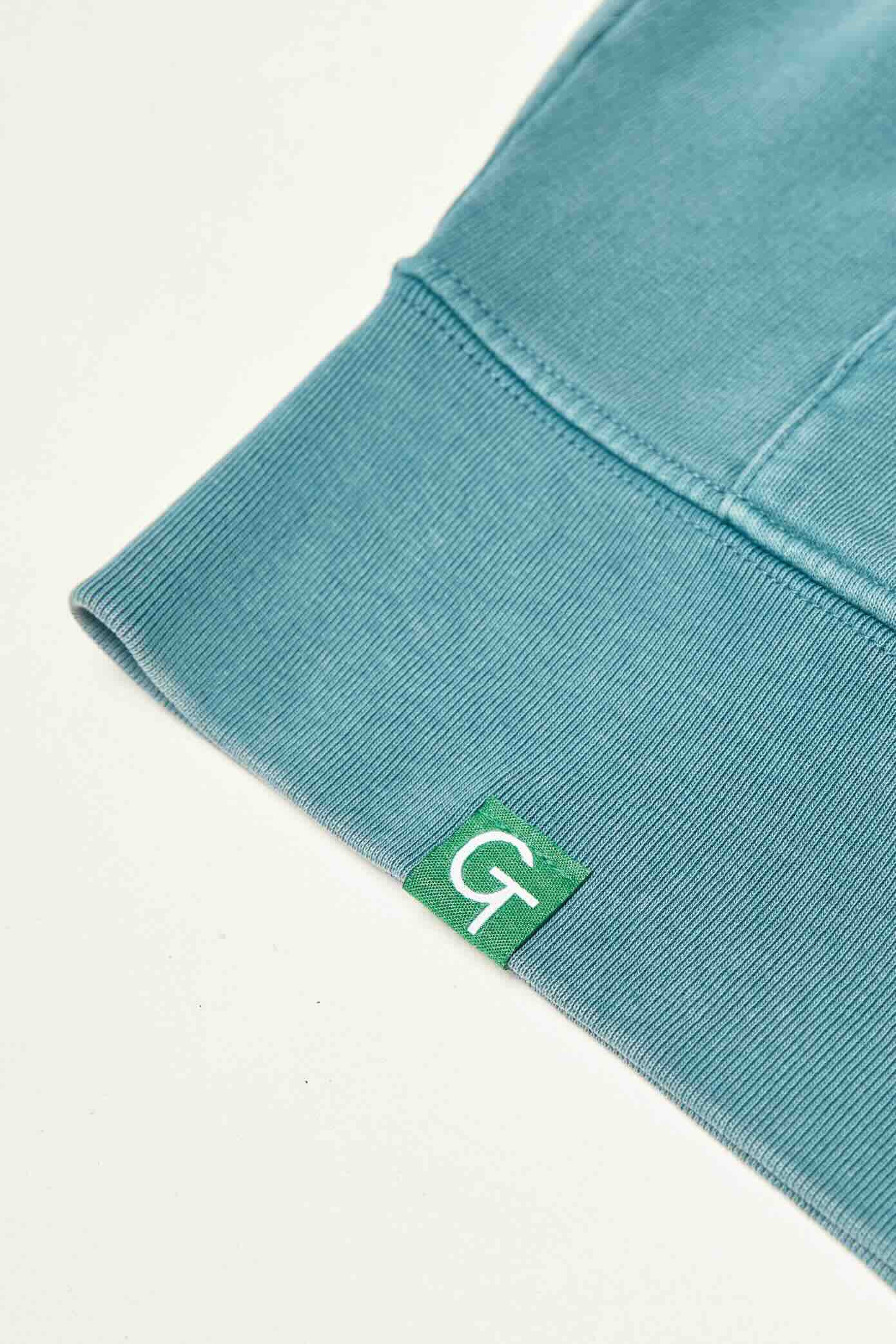 vintage green hem tab