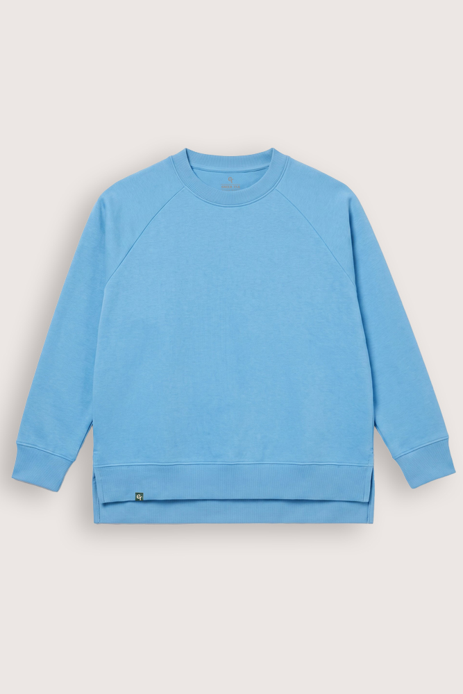 Ladies Blue Boxy Sweater – Cyan Blue