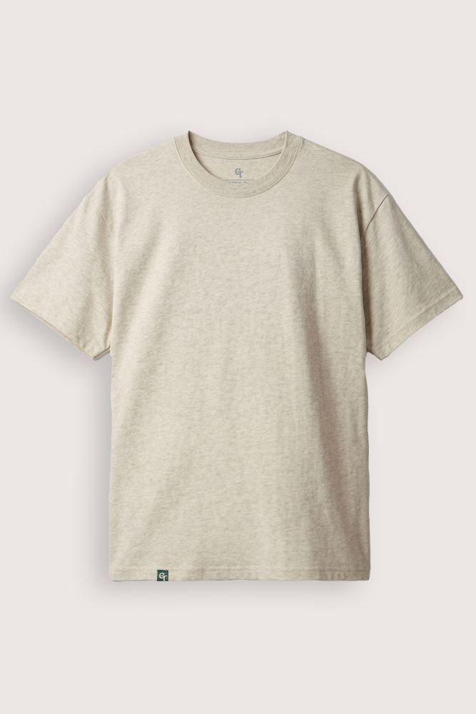 Oat heather heavy tee