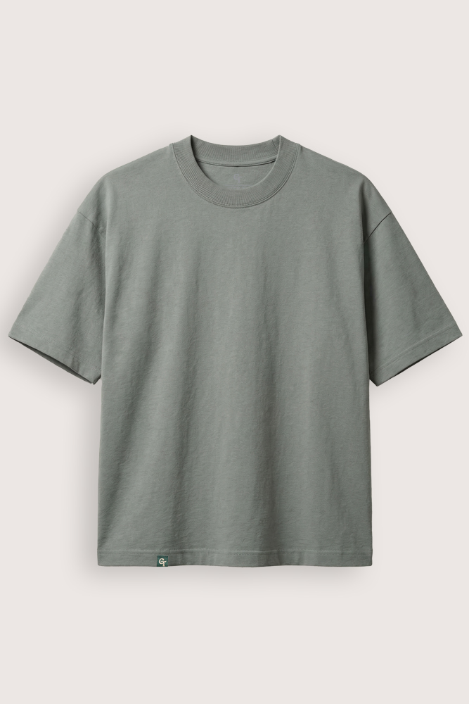 Storm grey super heavy boxy tee