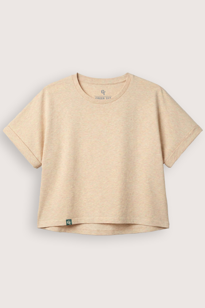 ORGANIC COTTON OVERSIZED CUFFED SLEEVE T-SHIRT