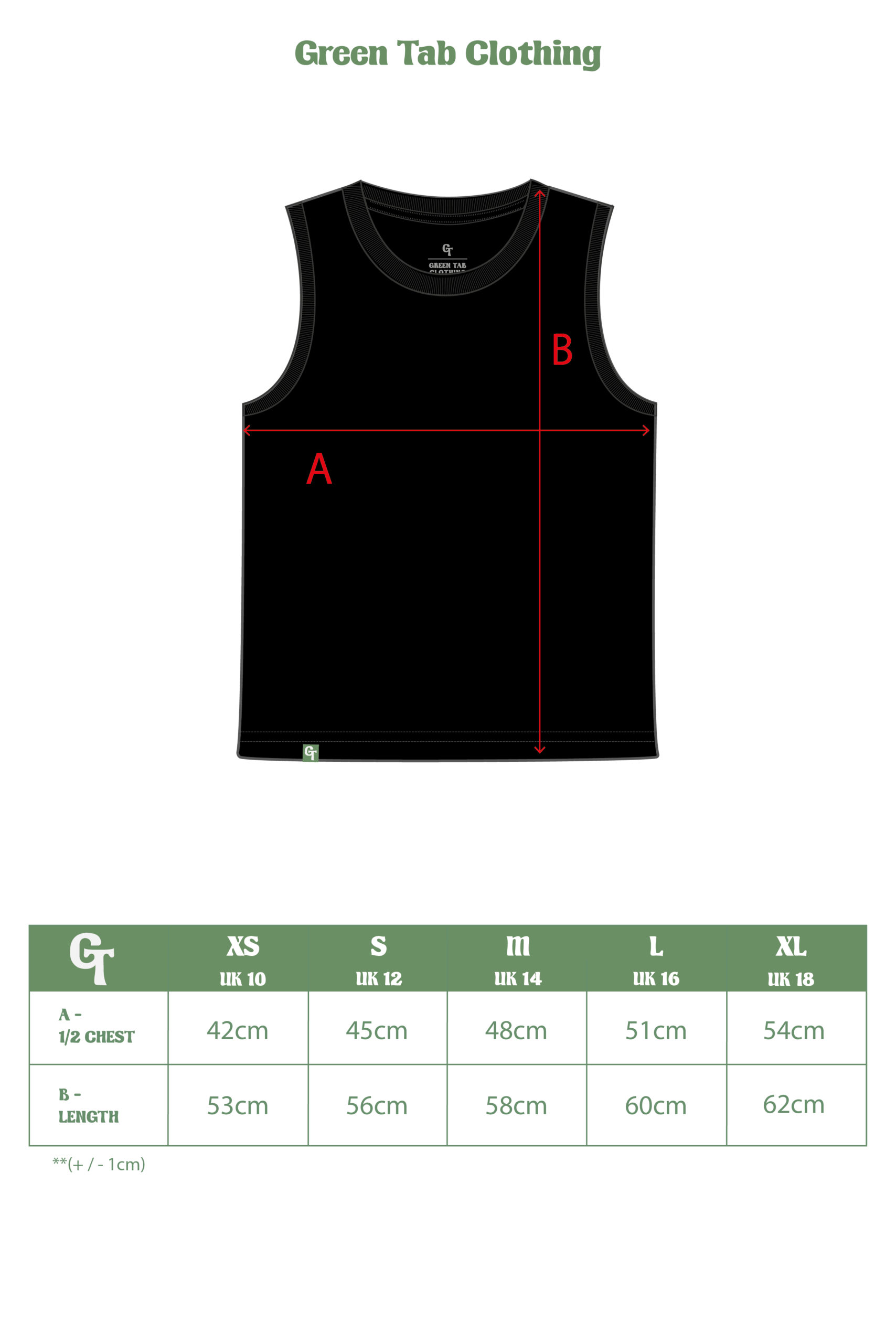 BLACK TANK SIZE CHART
