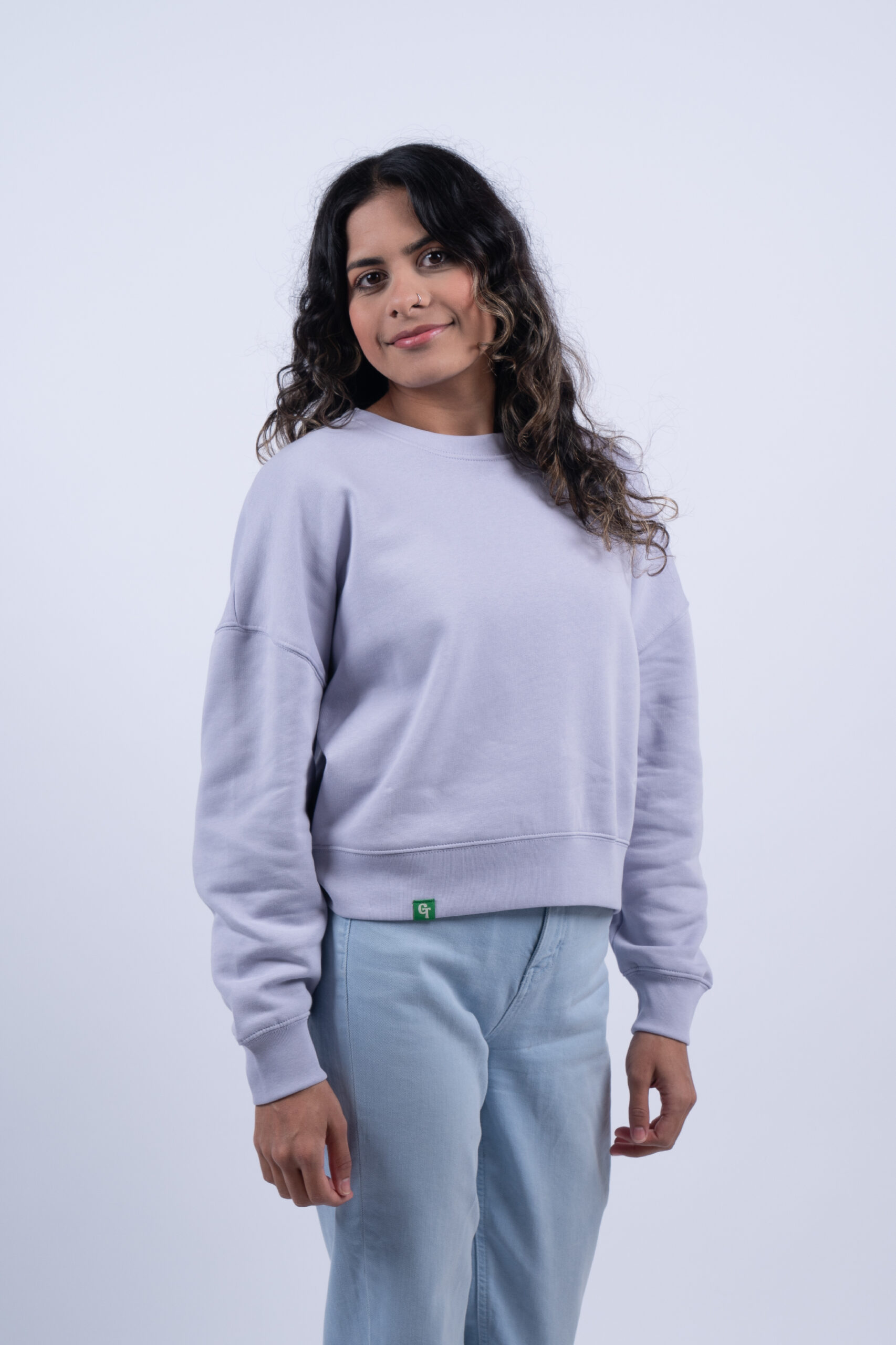 LADIES LAVENDER SWEATER FNT SIDE