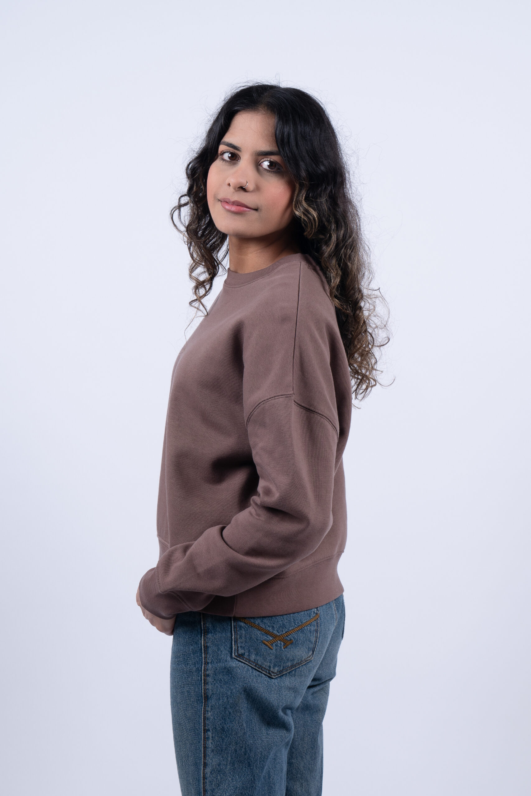 LADIES TOBACCO SWEATER BACK SIDE