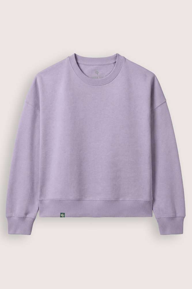 womens lavender sweater flat lay