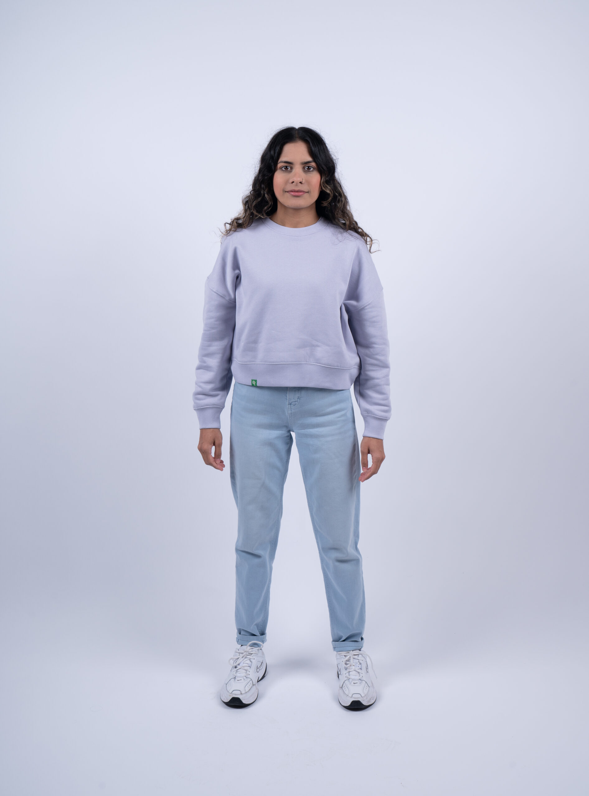 womens lavender sweater front far