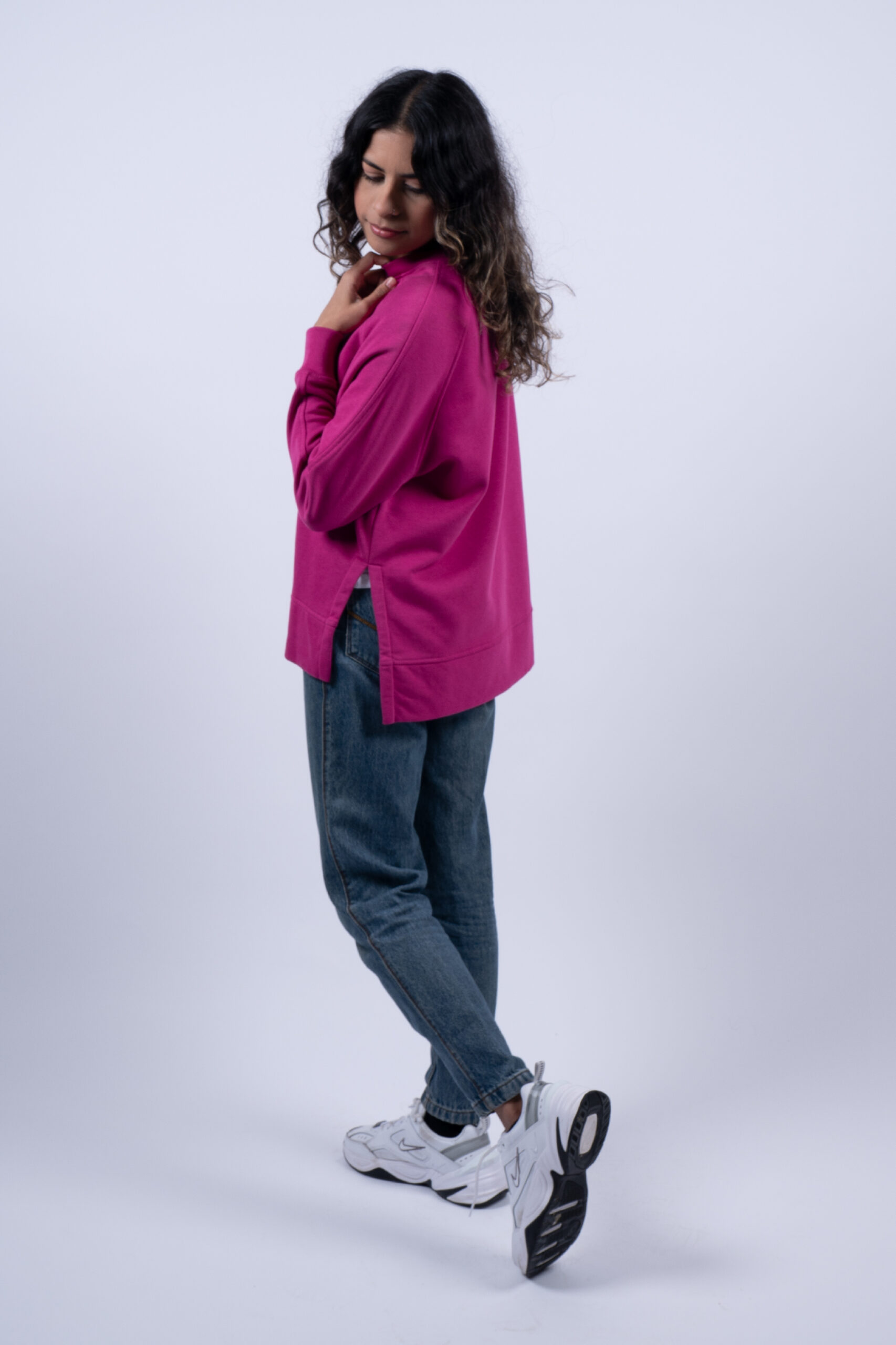 LADIES PINK SWEATER BK SIDE